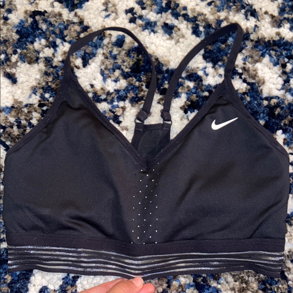 Nike Black Sports Bra with Racerback and Keyhole Detail